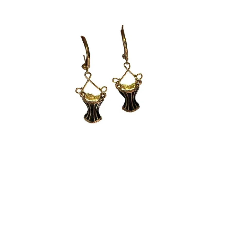 VINTAGE RARE Betsey Johnson Gold Crystals earrings 